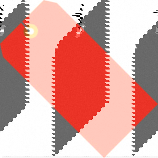 Blank Tag: 2-3/4'' High, Fluorescent Red, Synthetic Paper